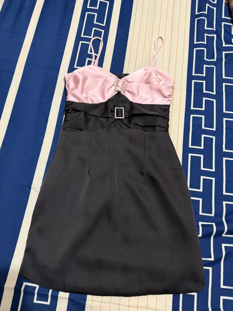 Black and pink Y2K gyaru prom dress  photo 1