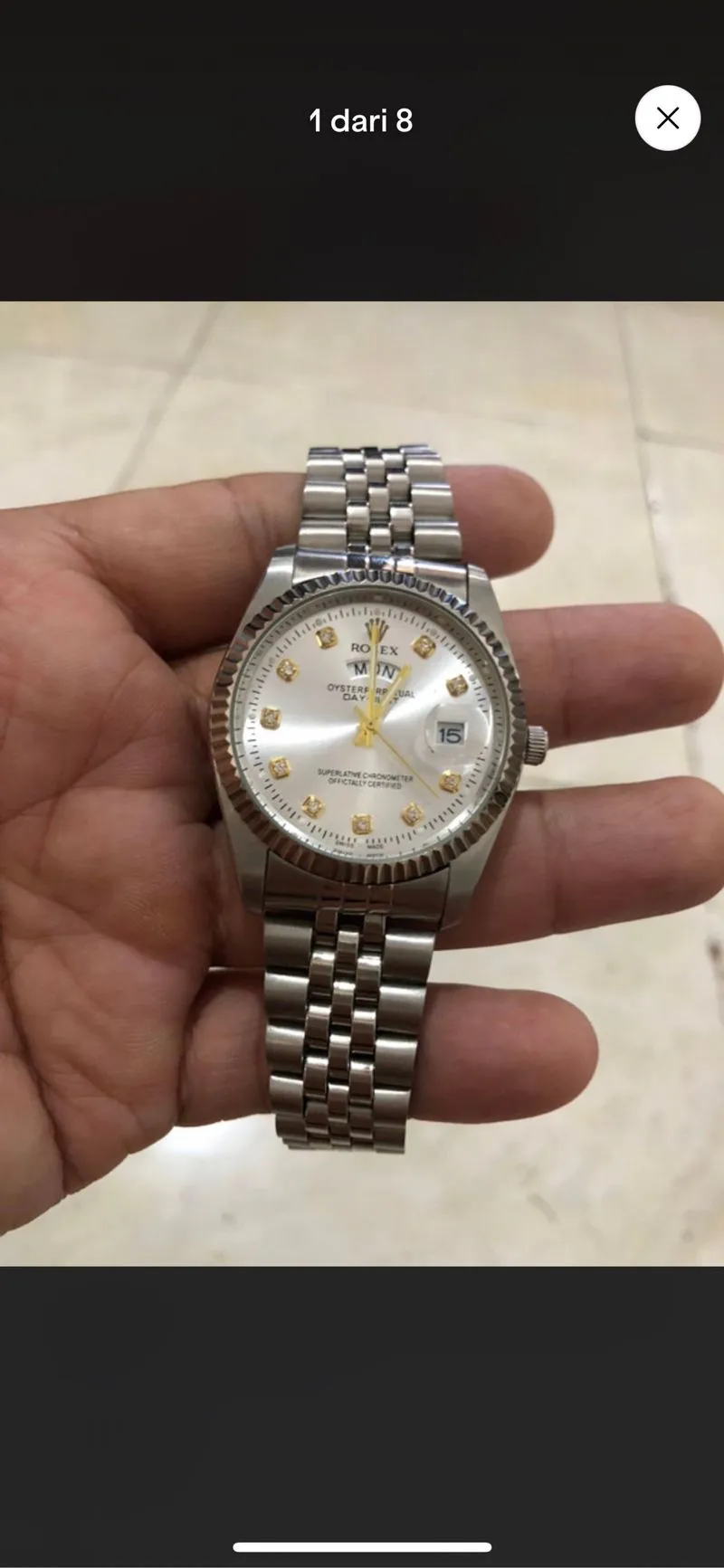 Rolex jam quartz stenlis steel normal photo 1