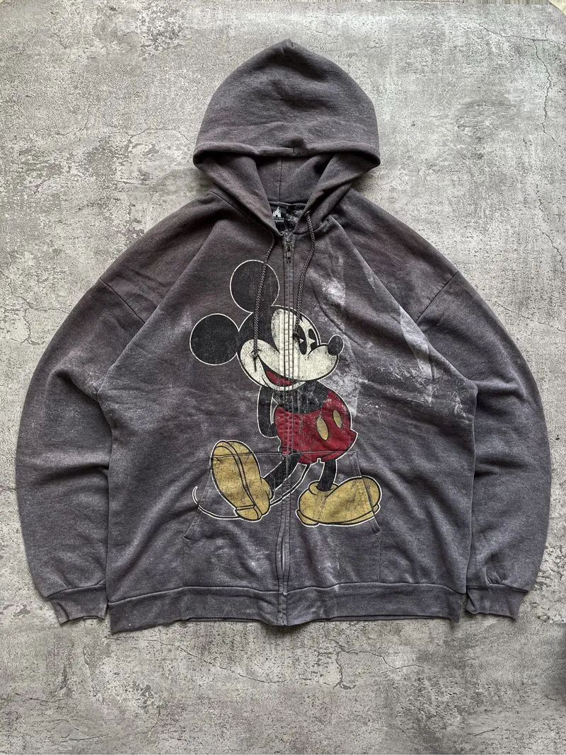 Vintage Y2K Disney Mickey Mouse Grunge Goth Hoodie photo 1