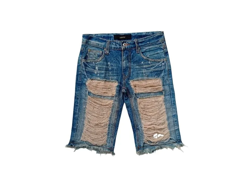 Lagust distressed splattered jeans short photo 1