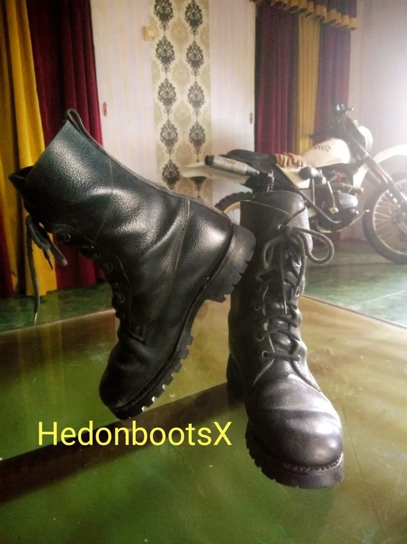 Vintage Catane French Army Leather Combat Boots photo 1