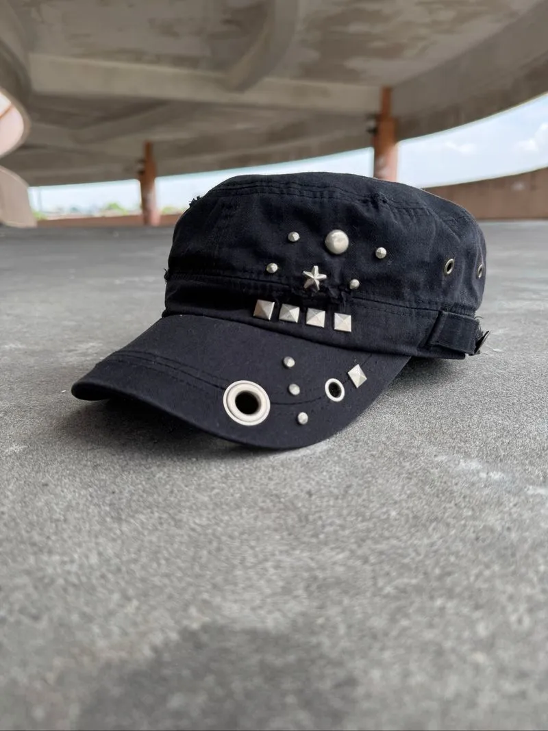 Distressed Studded Comando Cadet Hat photo 1