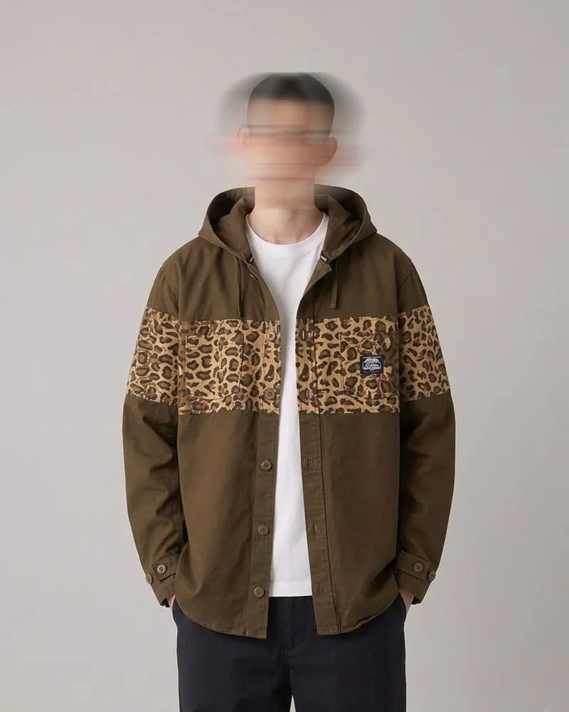 El.Brown Leopard Shirt Hoodie photo 1