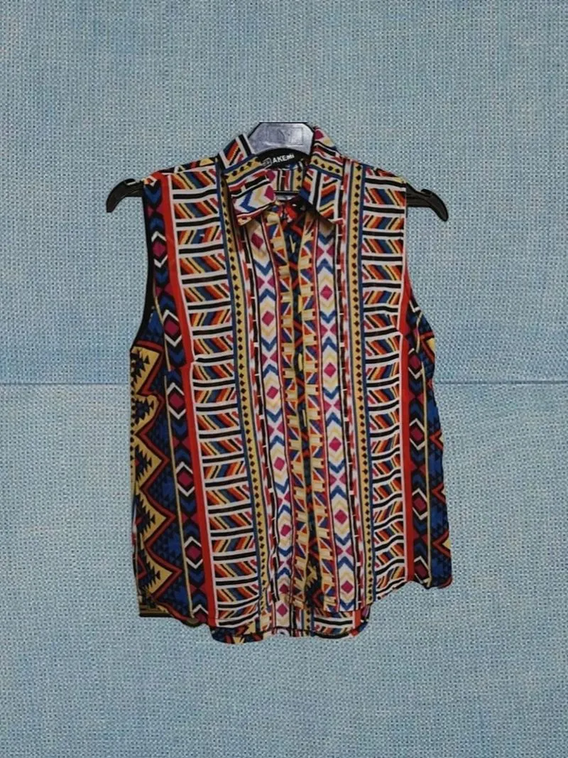 Ethnic Sleeveless Shirt Colorful / Kemeja Tanpa Lengan photo 1