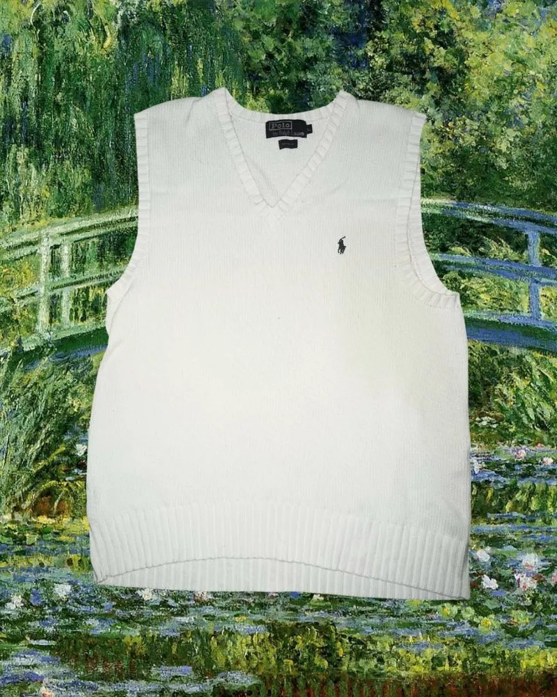 Polo Ralph Lauren Vest Broken White RL Rajut Knit Putih photo 1