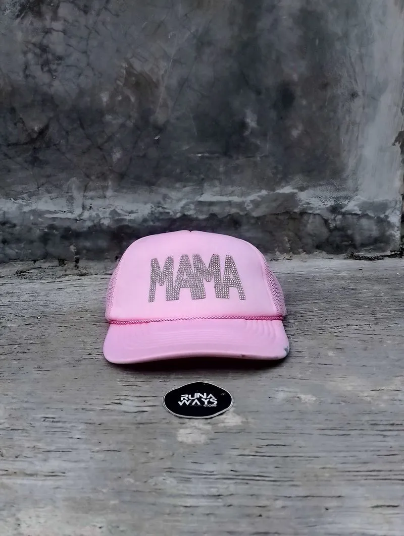 Mama Rhinestone Pink Trucker Hat photo 1