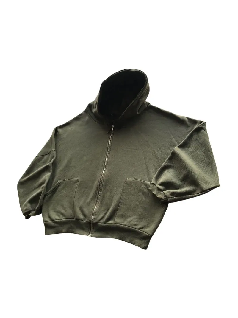 Ziphoodie Faded Green Army Boxy fit photo 1