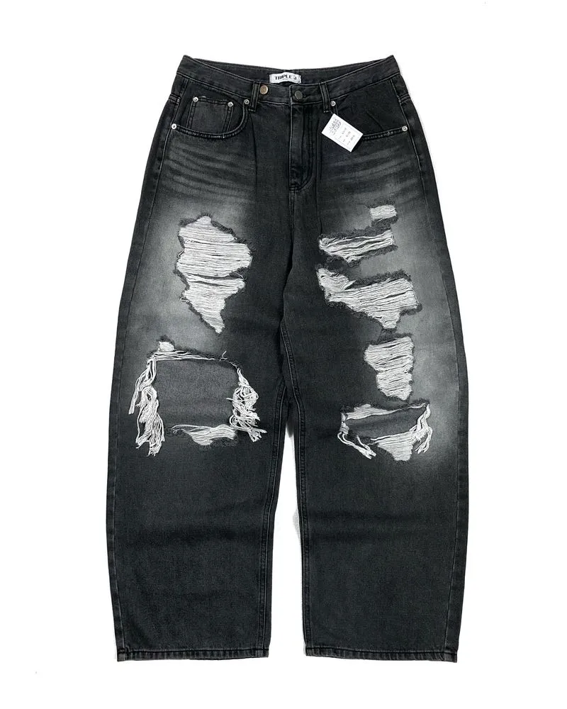 TRIPLE J SEOUL RIPPED BAGGY JEANS photo 1