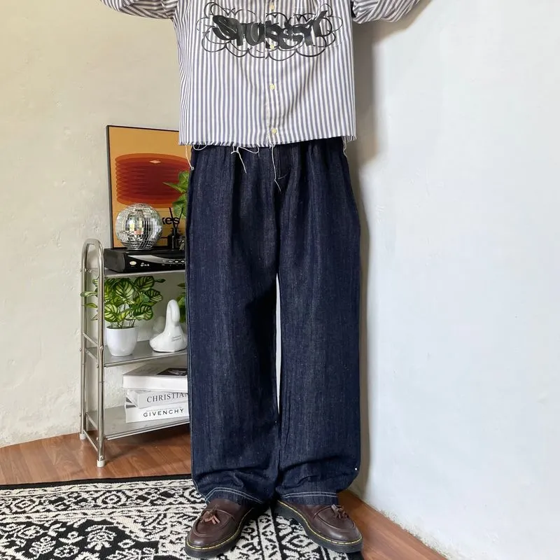 Indigo denim baggy jeans by Seoul photo 1