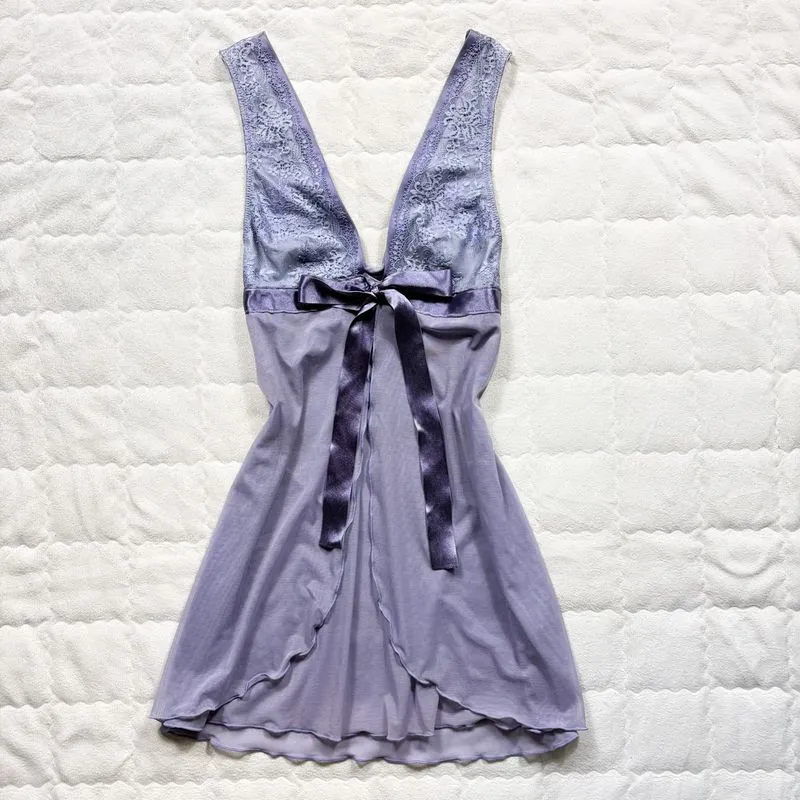 Purple Lace Satin Cami Top photo 1