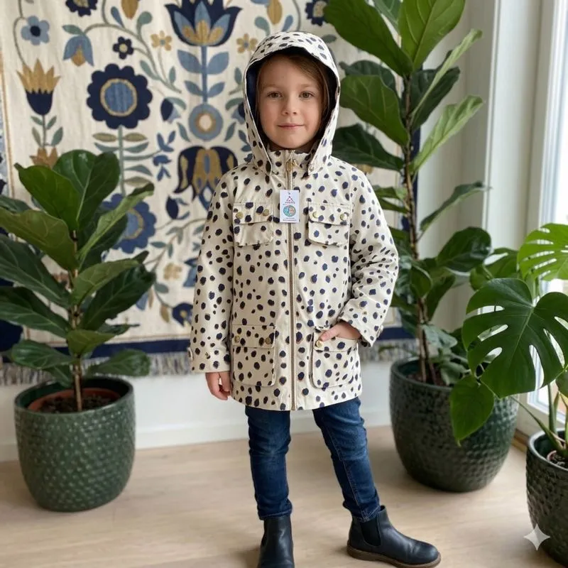 Leopard print raincoqt jacket anak mini rodini photo 1