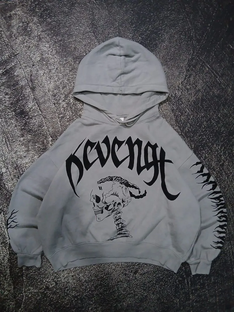 HANDPAINT BOXY HOODIE H&M XXXTENTACION - REVENGE
 photo 1