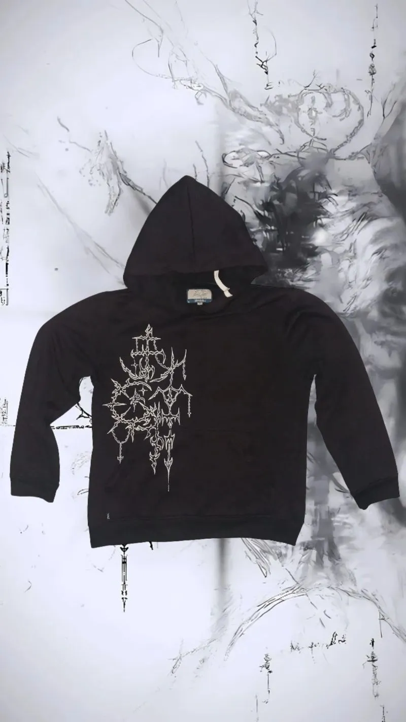 Hoodie jumper cybersigilism y2k handmade hitam not goth emo photo 1