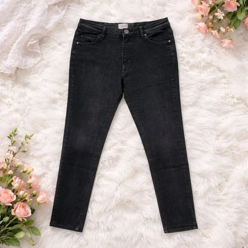 PRELOVED BLACK ELLE JEANS TROUSERS SIZE 38 photo 1