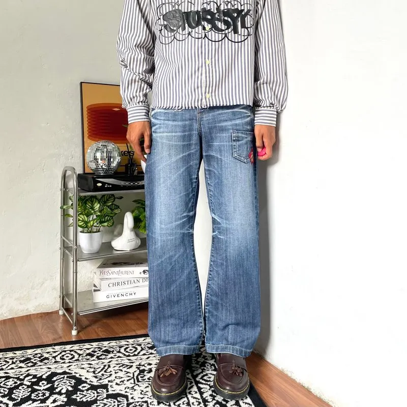 90’s denim sun fade blue loose fit photo 1
