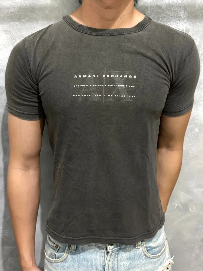 Rare Vintage Armani Exchange Faded Black T Shirt photo 1