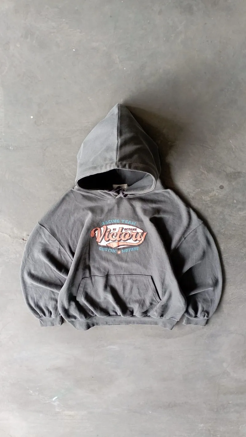 2000's Heavyweight Dark Gray Boxy Hoodie photo 1