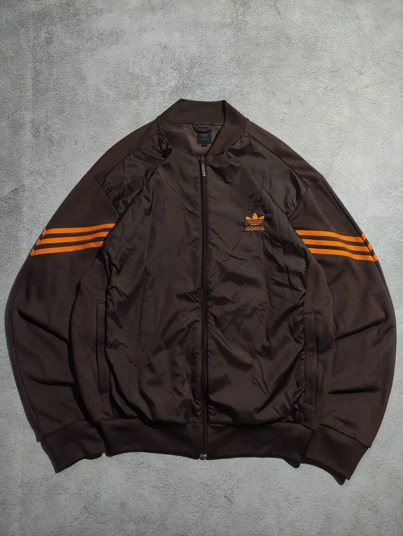 Tracktop adidas vintage brown orange trifoil logo photo 1