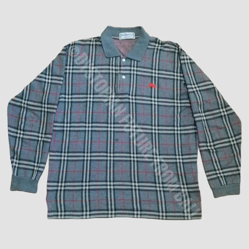 Vintage Burberrys Of London Grey Nova Check Polo Shirt photo 1