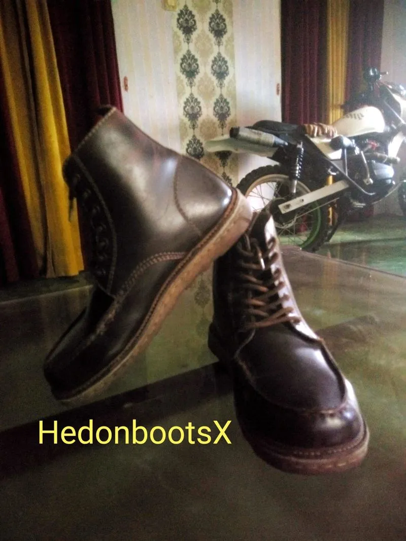Vintage Moofeat Moc Toe Crazy Horse Leather Boots photo 1