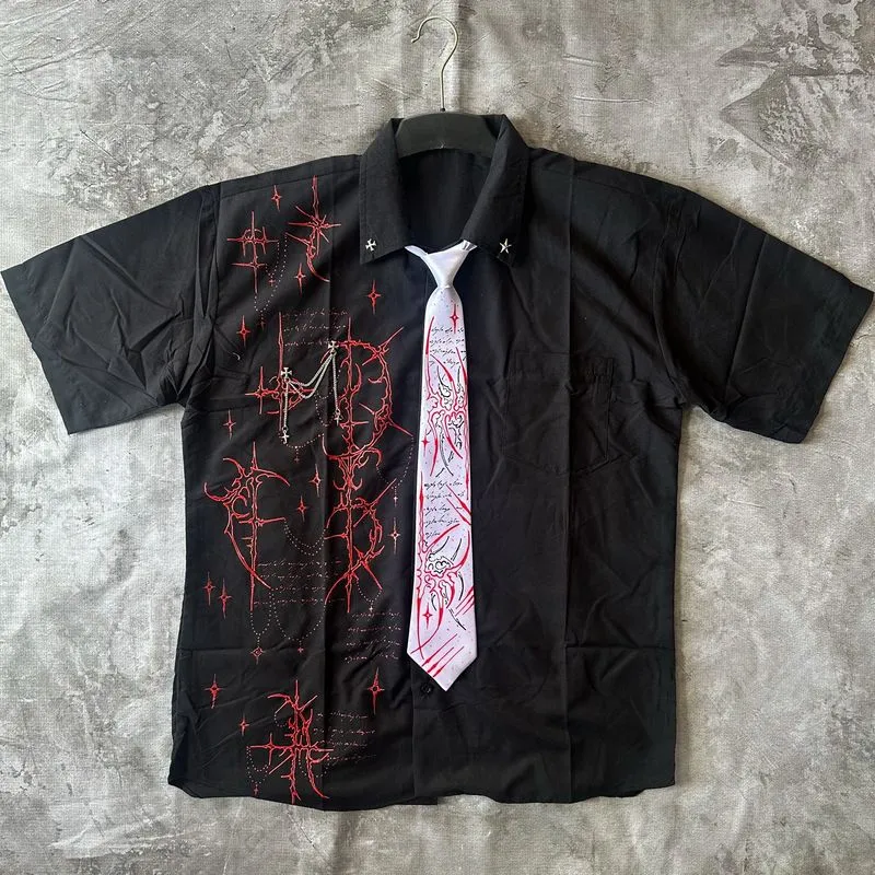 (FREE NECKTIE) 1on1 SIGILISM Shirt Rework Handmade Painted photo 1