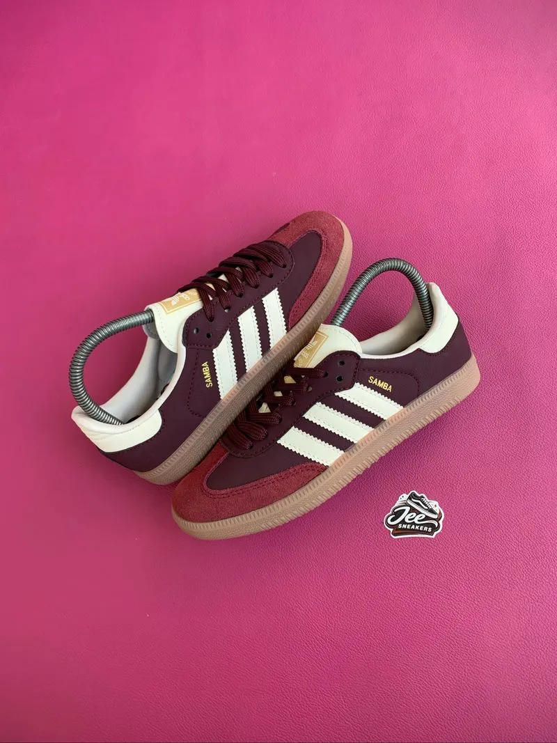 Adidas Samba Maroon Gold Metallic photo 1