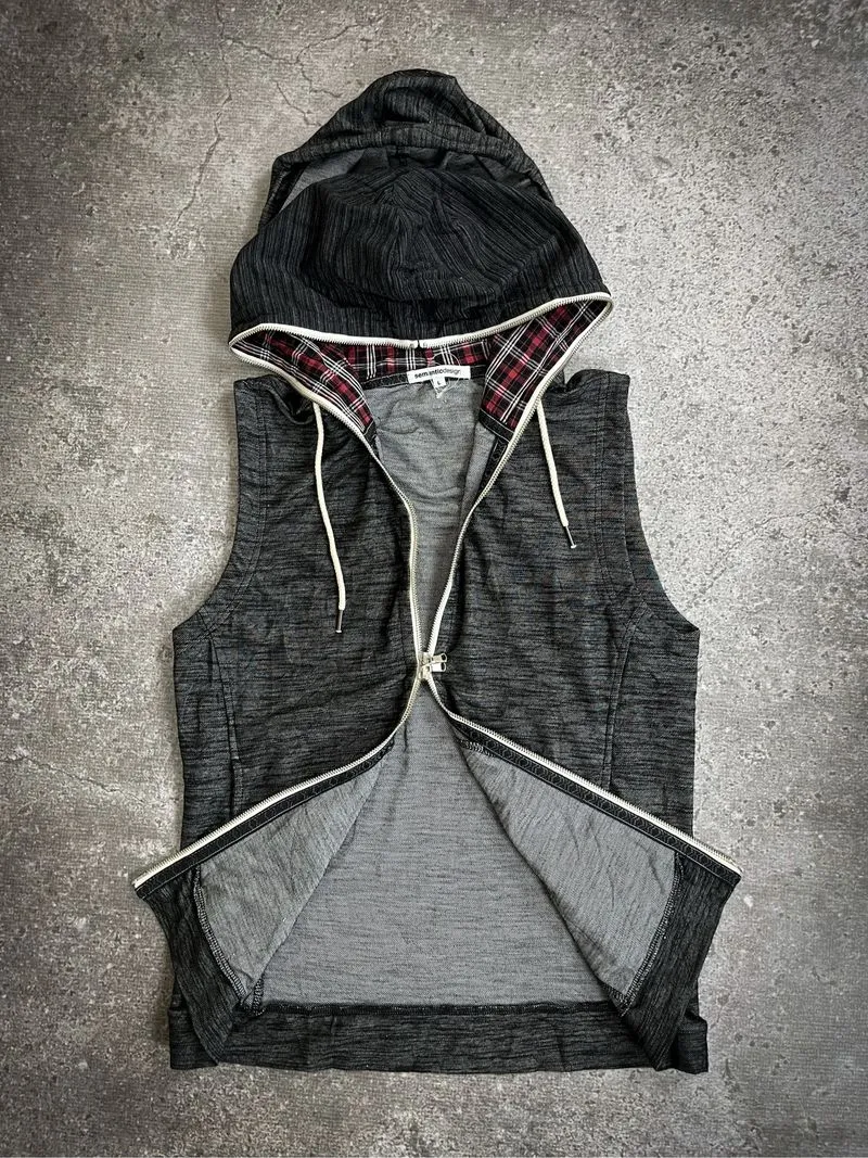 Semantic Design Double Layered Zip Hoodie photo 1