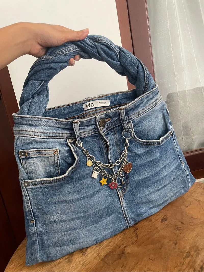 REWORKED BAG FROM ORIGINAL ZARA JEANS  photo 1