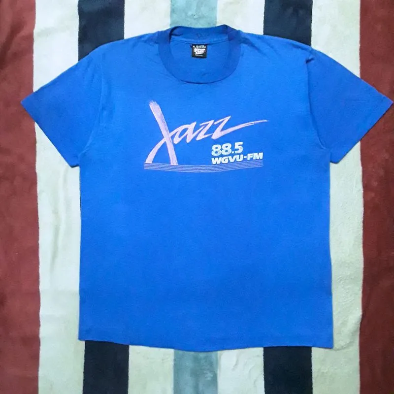 Vintage 90s Screen Stars Jazz Radio Single-Stitch T-Shirt photo 1