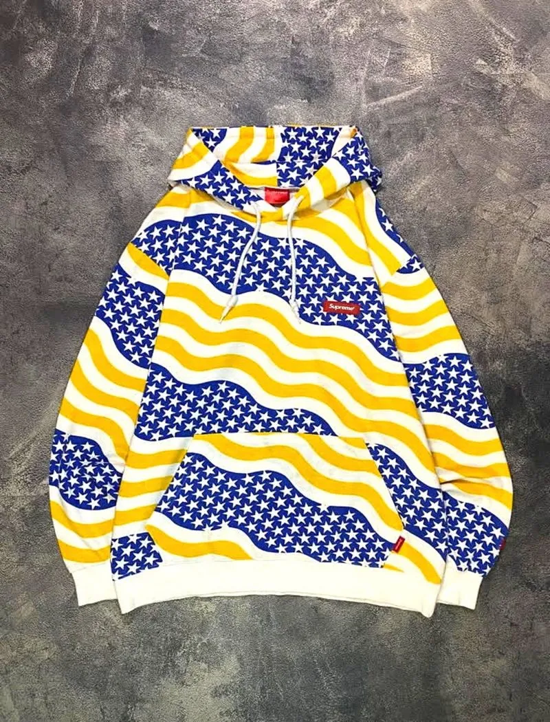 Hoodie supreme aop full print camo flag rare  photo 1