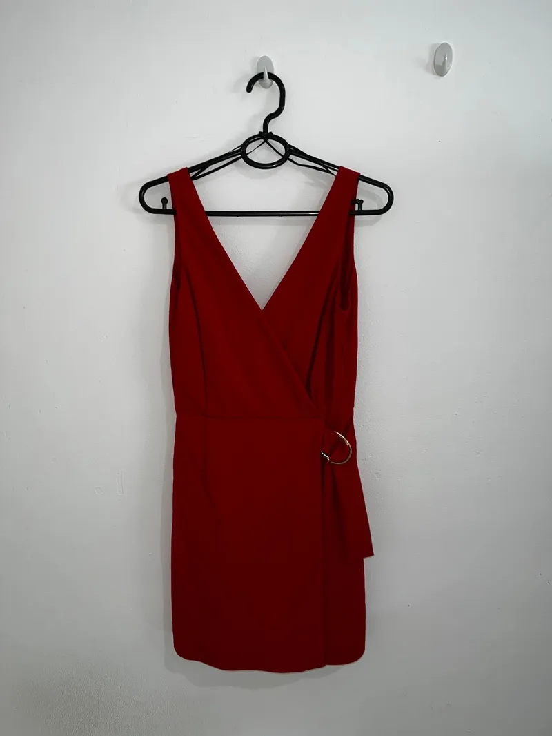 Red Dress with Gold Details - photo 1