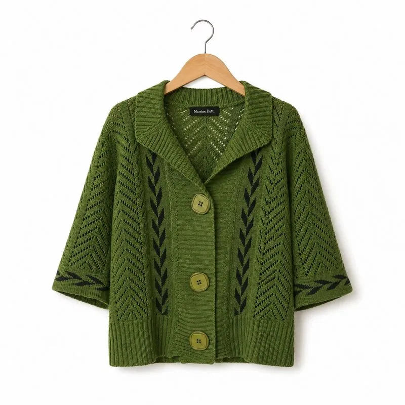 (Woman) Cardigan Cotton Notched Massimo Dutti photo 1