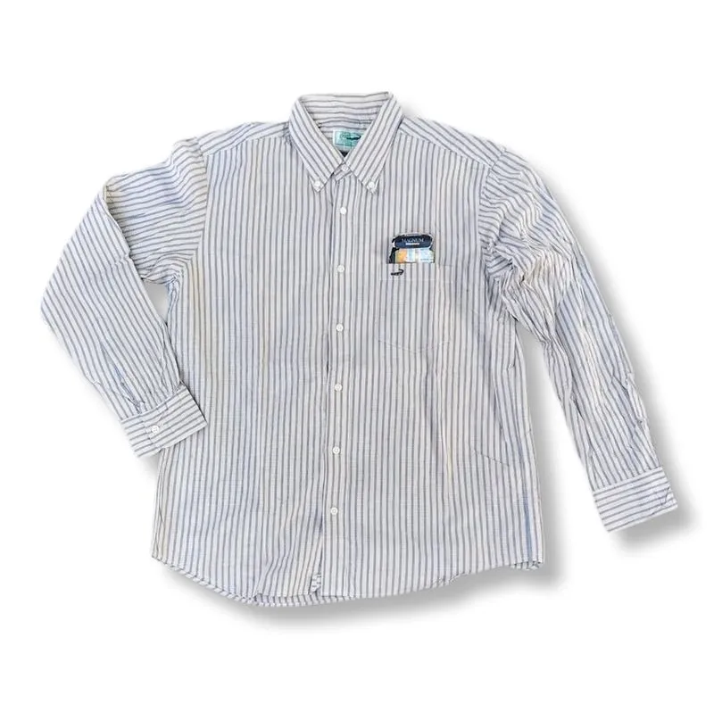 CROCODILE JAPAN FABRIC STRIPE POCKET LONG SHIRT | KEMEJA | M photo 1