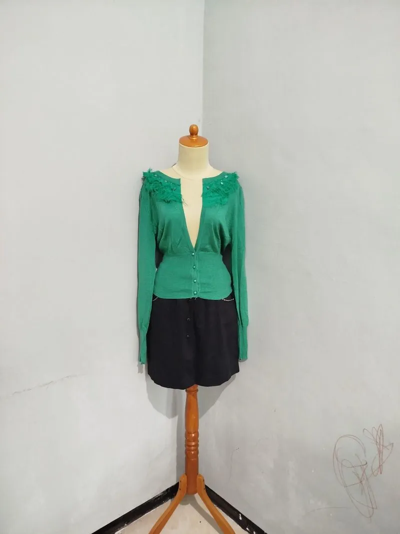 Emerald Cardigan Knit Premium  photo 1