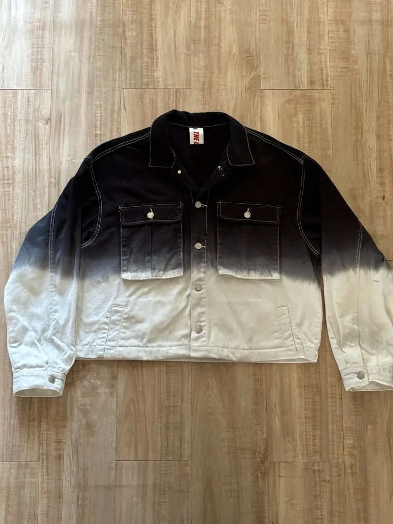 Streetwear Denim jacket Pria white black photo 1