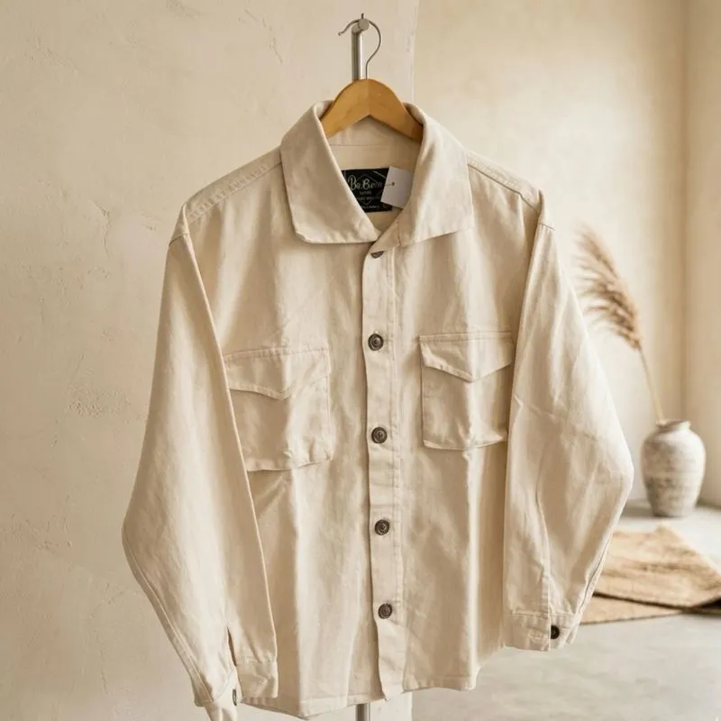 RaBorn Korean Canvas Big Pocket True White Outer Shirt L/S photo 1