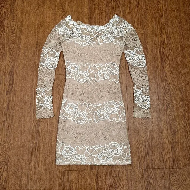 Flower mesh mini dress photo 1