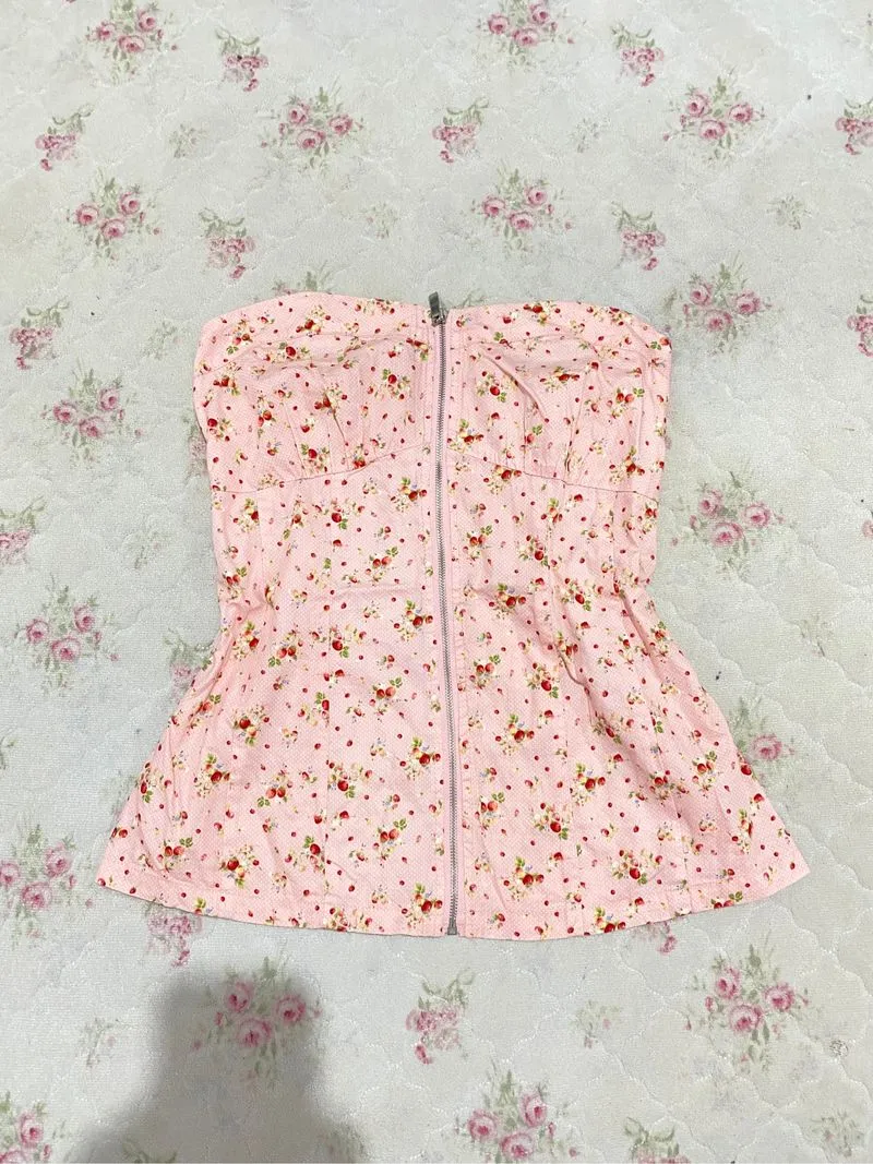 top kemben babypink strawberry polka smoke coquette rare💗🍓 photo 1