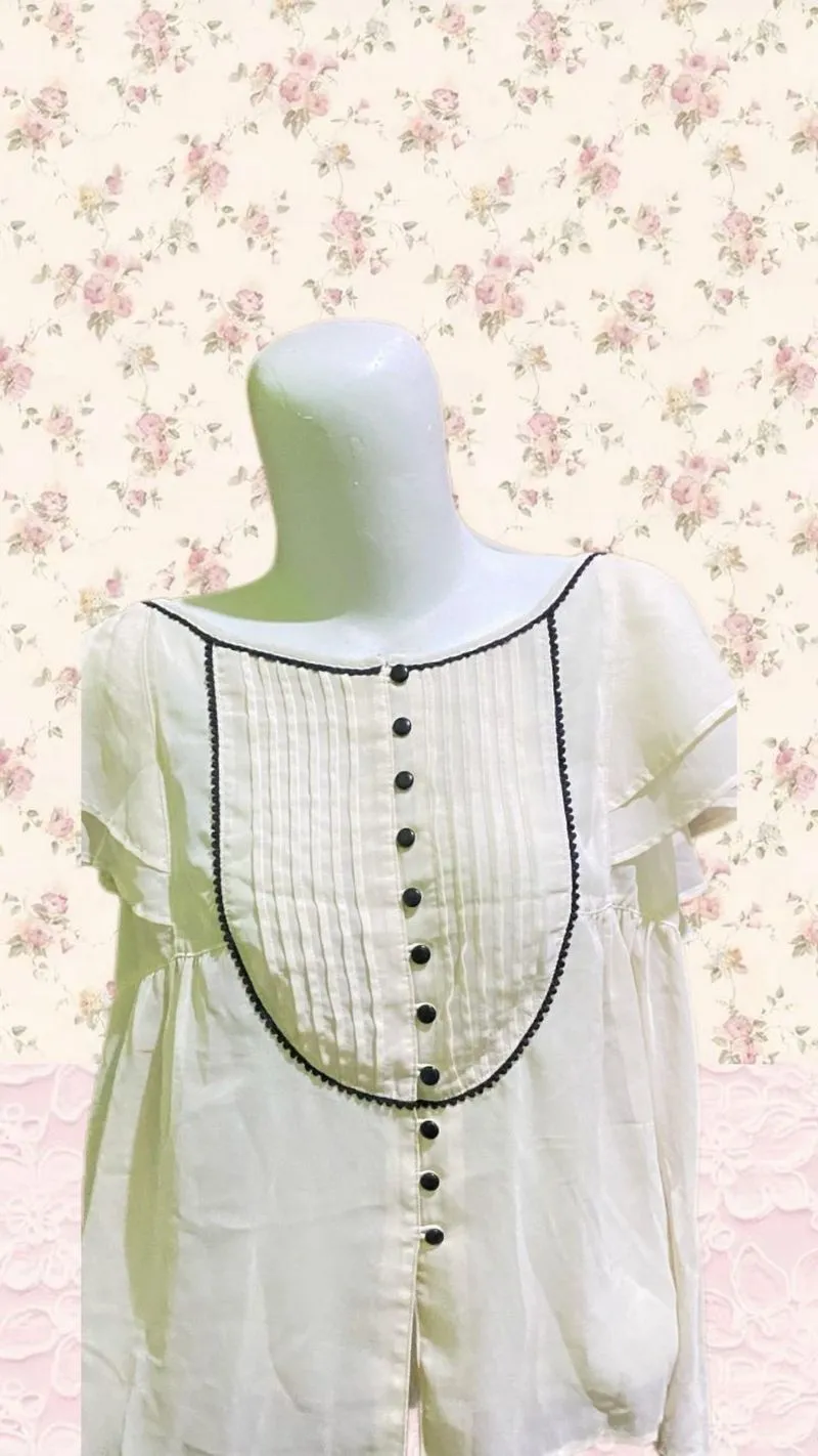 Fairy Coquette Blouse Wanita white cream photo 1