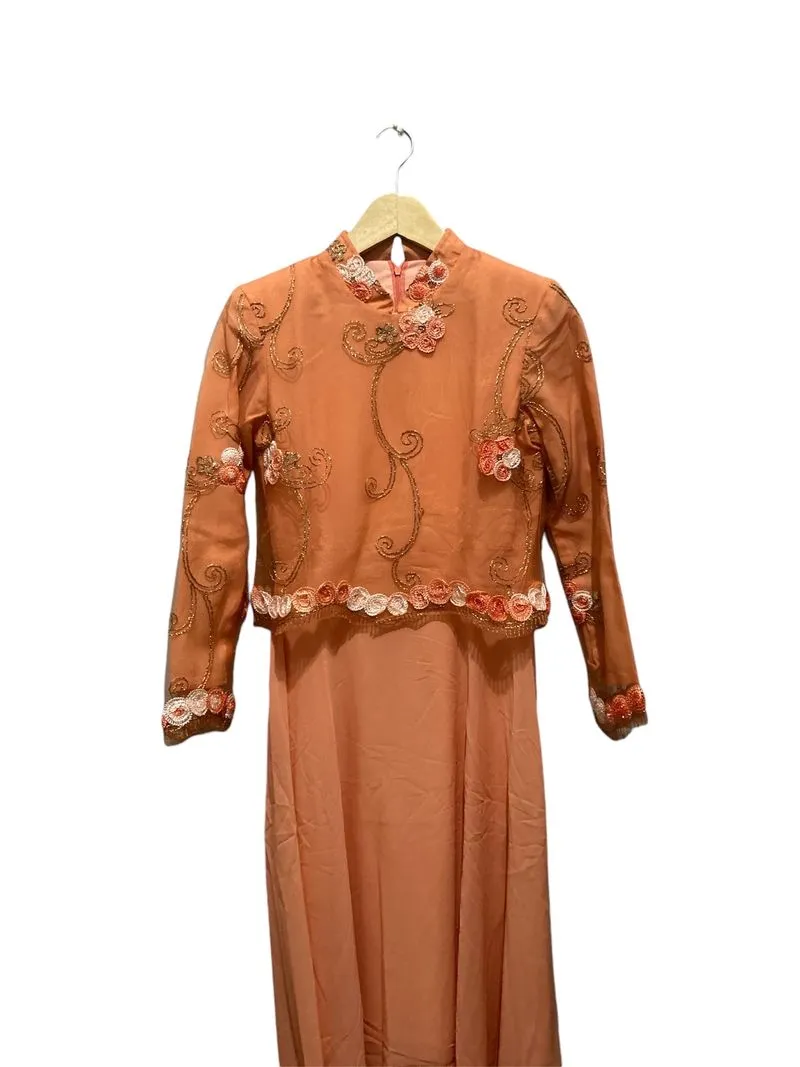 Minimalist Muslim Maxi dress Wanita orange photo 1