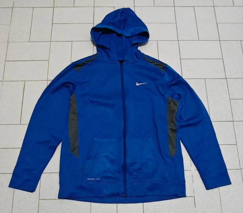 Jaket Sport Hoodie Zipper Nike Therma Fit Biru photo 1