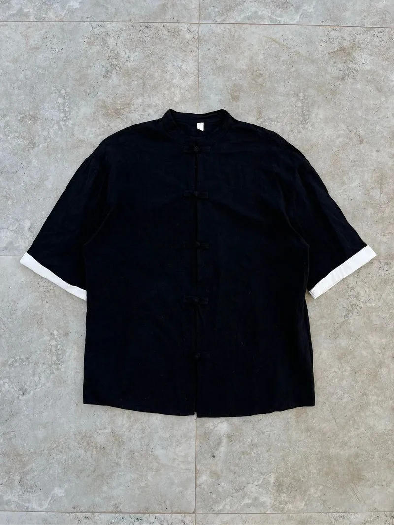 Black & White Cheongsam Shirt photo 1