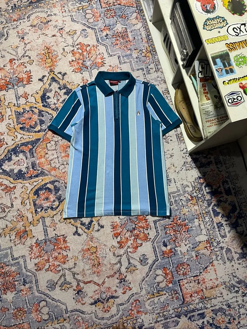 Polo Shirt Half Zipper Hush Puppies tripe photo 1