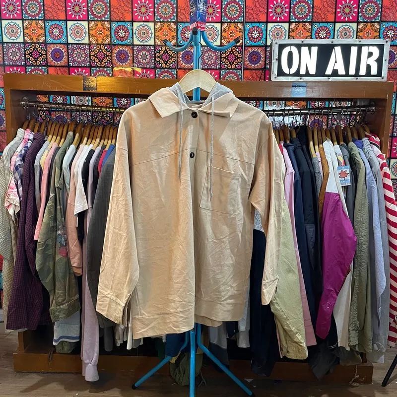 Canvas Button Up Outer Jacket Hooded photo 1