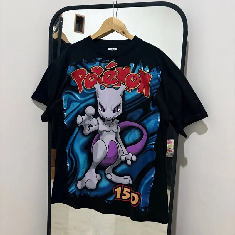 Kaos Pokemon Mewtwo 150 Black Graphic Tee photo 1