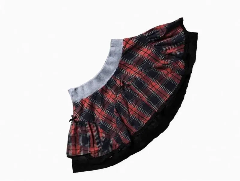 SKIRT GINGHAM RED LACE❤️‍🔥 photo 1