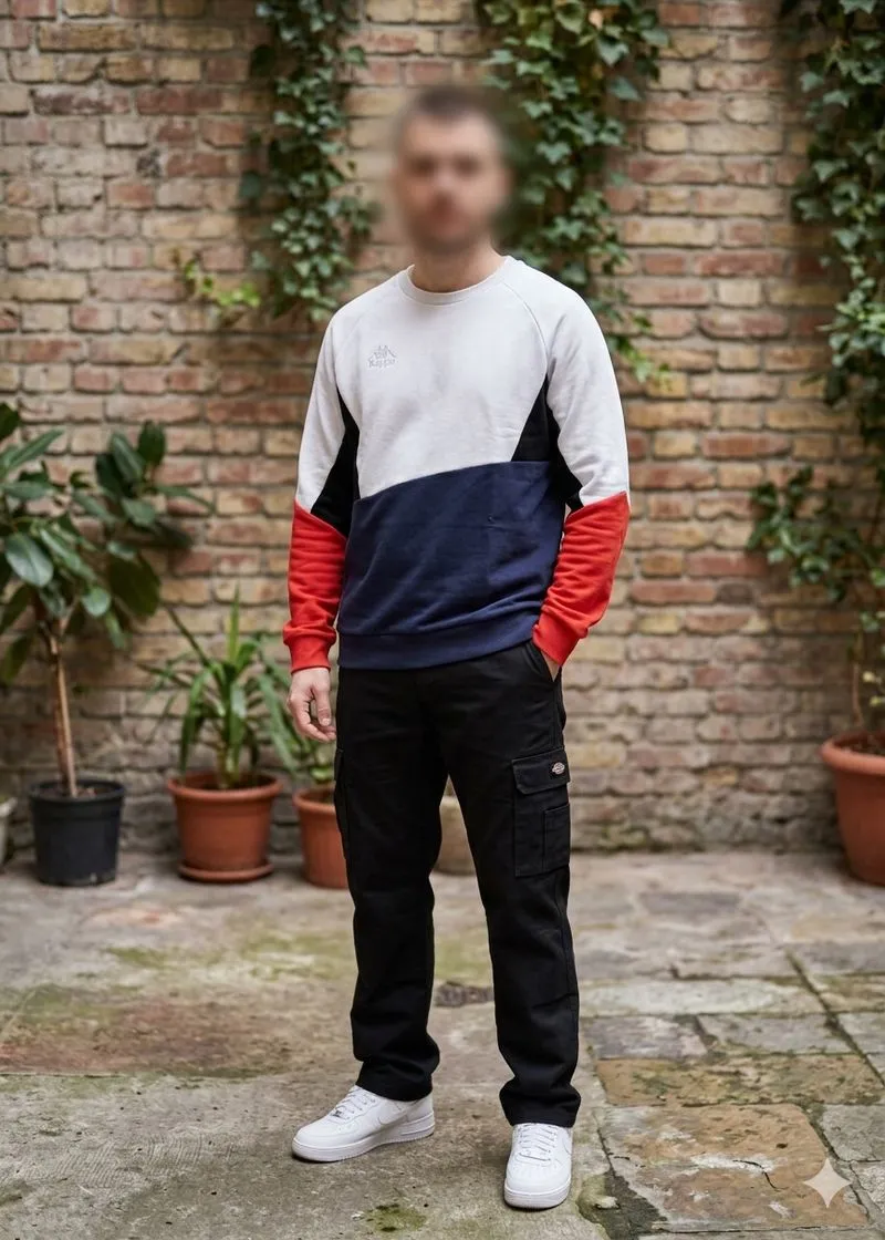 Crewneck Kappa Colors Block Small Logo Style photo 1