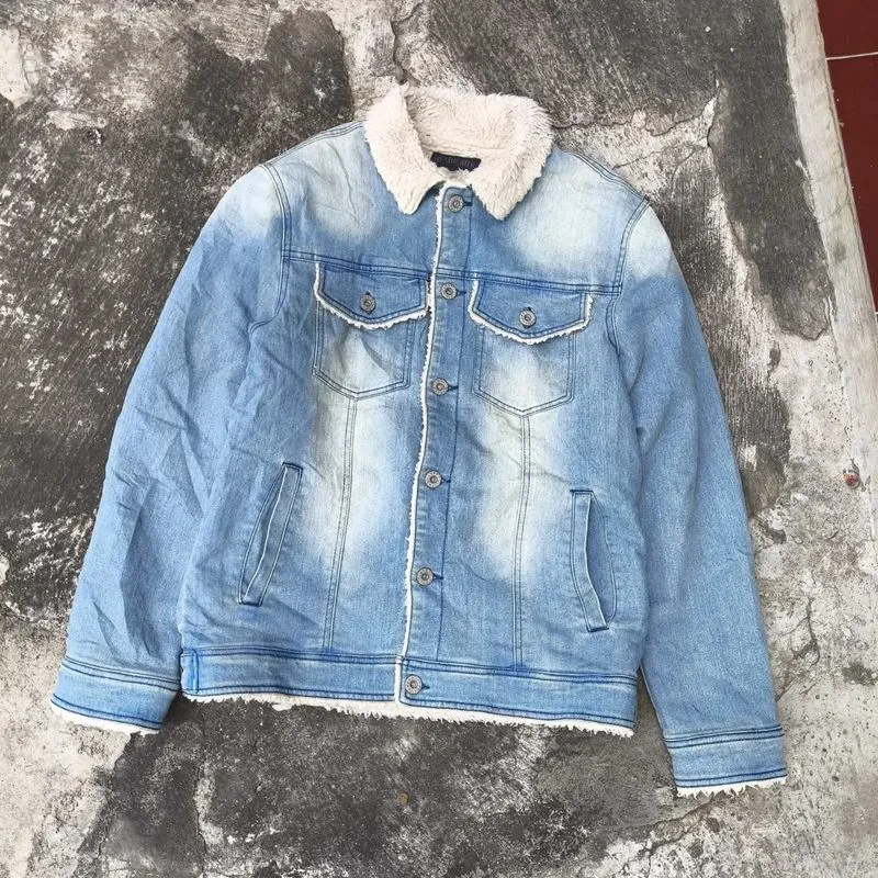 In the attic denim jacket sherpa lining photo 1