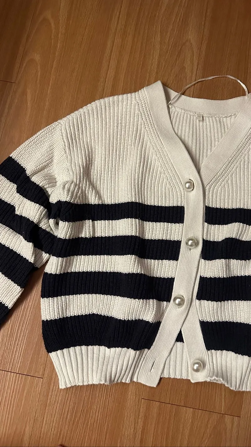 stripes cardigan gu photo 1