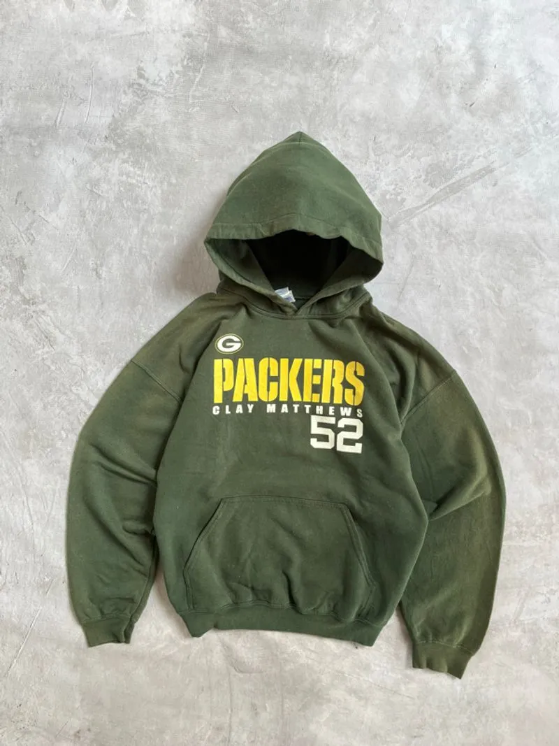 2000’s Gildan PACKERS sun faded green hoodie  photo 1